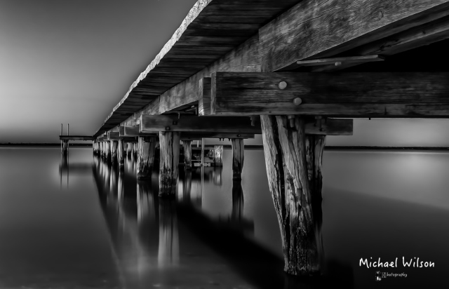 Barmera Jetty  Black and White